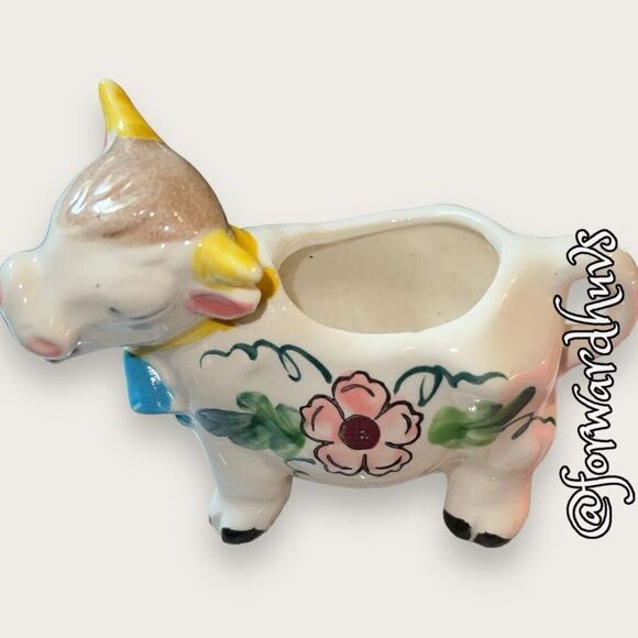 Vintage Floral Cow Creamer - Picture 3 of 12
